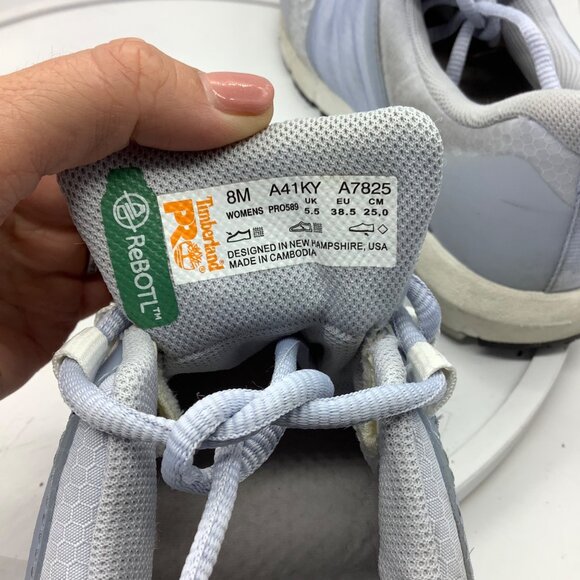 Timberland PRO Women Sz 8 A41KY Athletic Work Shoes Anti-Fatigue Grey Mesh Rubbe - Picture 3 of 6